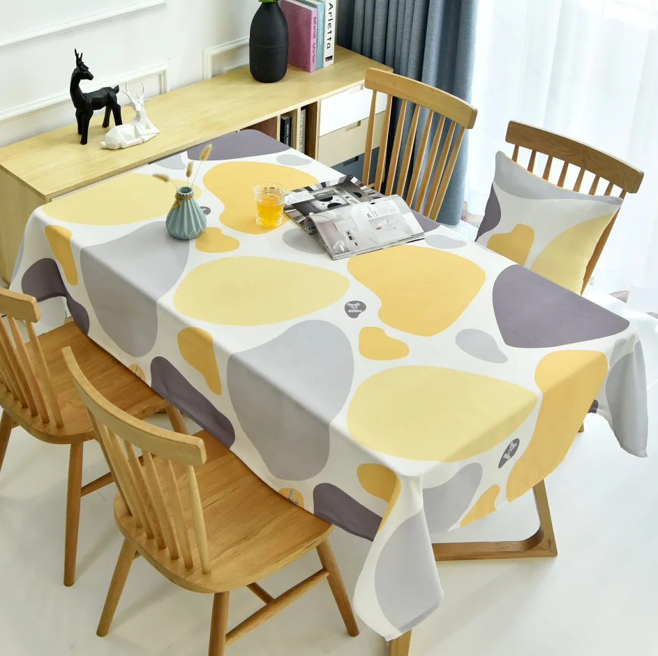 

Modern Geometric Pattern Printed Tablecloth Waterproof Rectangular Oilproof Tablecloths Thick Kitchen Party Table Cloths