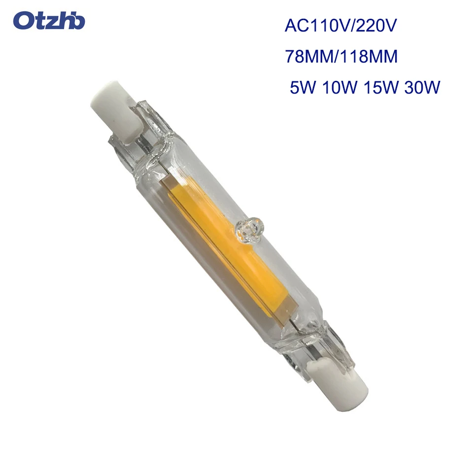 LED R7S Glass Tube COB Bulb 78MM 8W 118MM 13W Corn Lamp J78 J118 Replace Halogen Light 50W 90W AC 220V 230V Lampadas | Лампы и