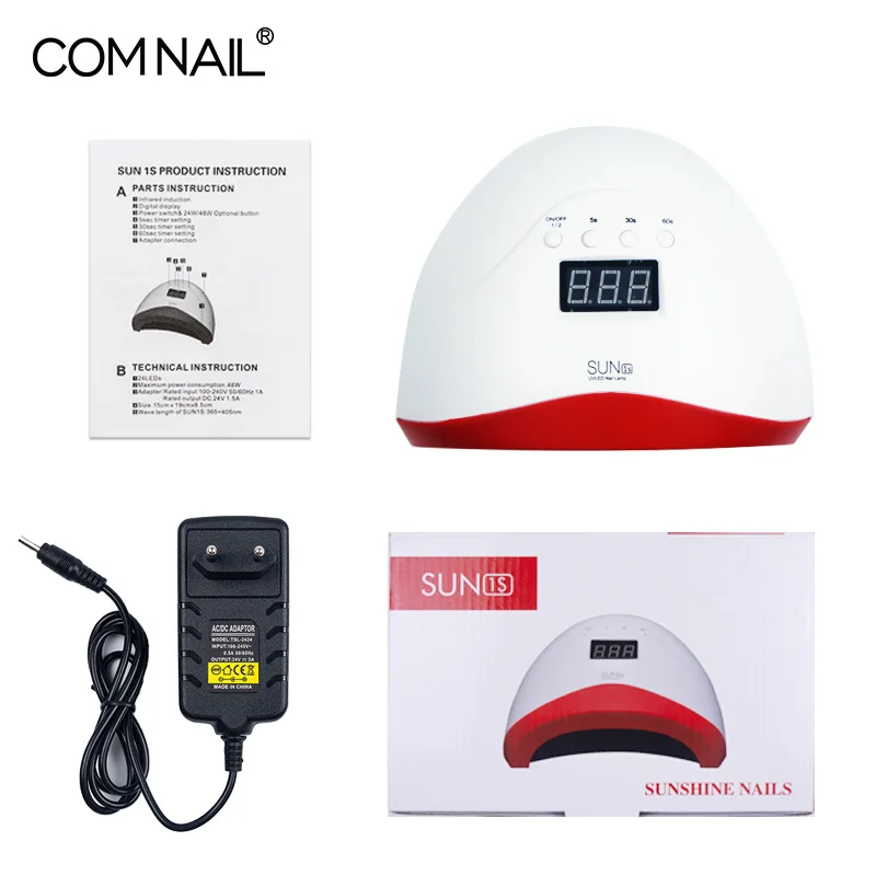 COMNAIL SUN 1S 30 шт. УФ светодиодный 48 Вт Светодиодный УФ-гель для ногтей, быстро отверждаемый светильник, Сушилка для ногтей, машина для дизайна ногтей