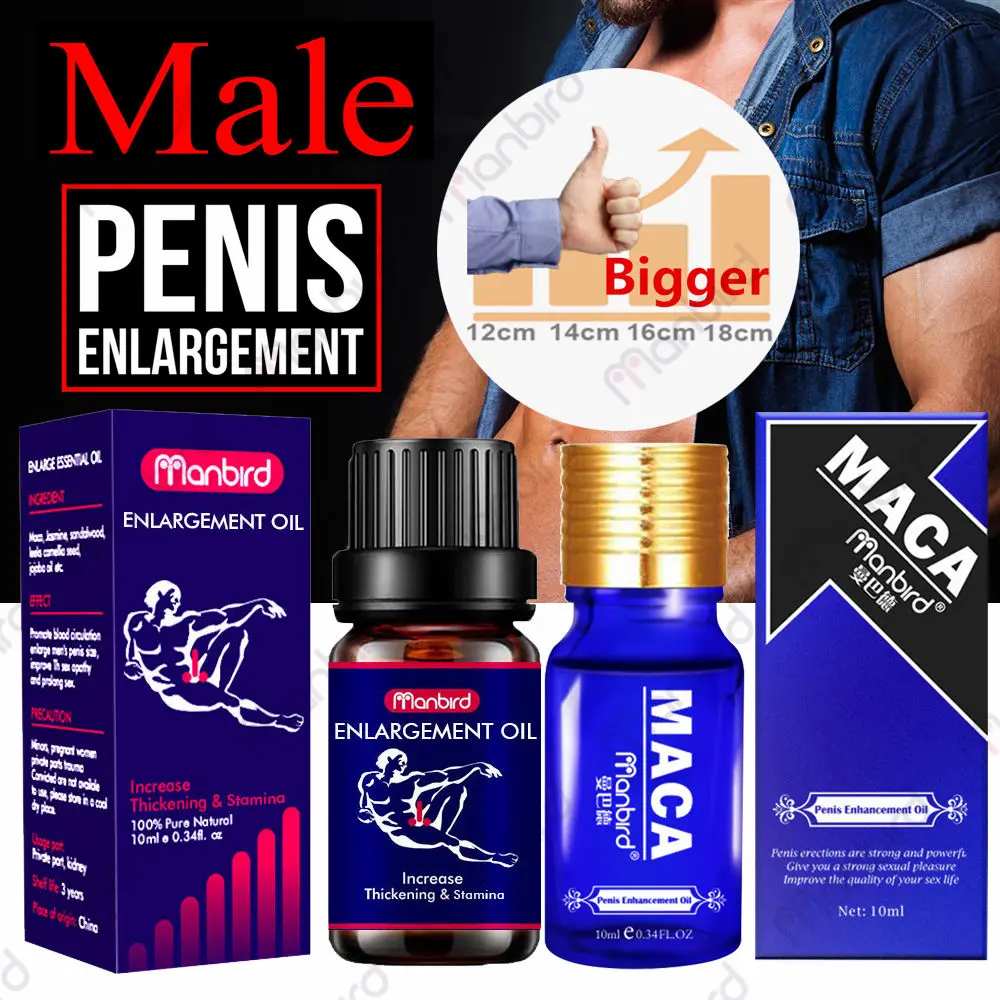 2 Pcs Penis Thickening Growth Man Massage Oil Cock Erection Enhance Men Health Care Penile Growth Bigger Enlarger Essential Oils