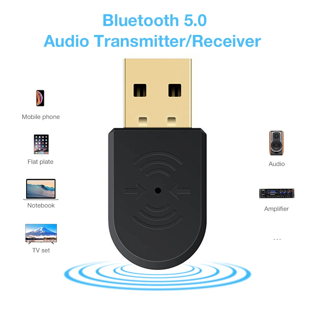 Bluetooth 5,0 аудио приемник передатчик 2 в 1 AUX Мини Bluetooth Беспроводной адаптер Встроенный вызова микрофон для ТВ ПК автомобиля