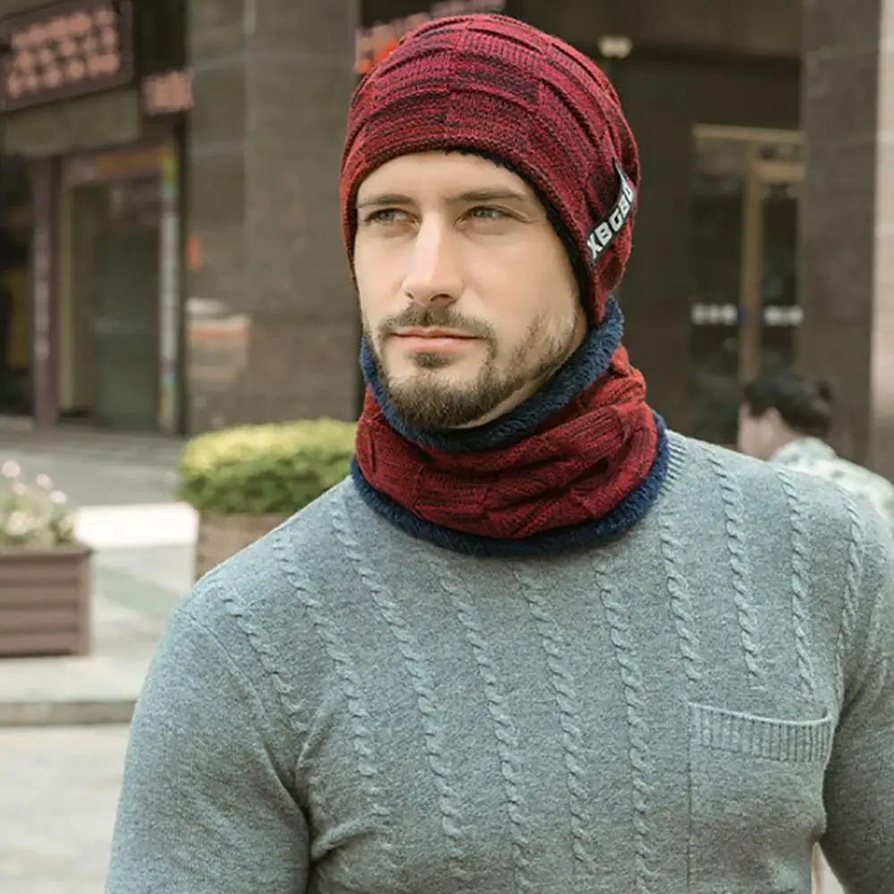 mens polo hat and scarf set