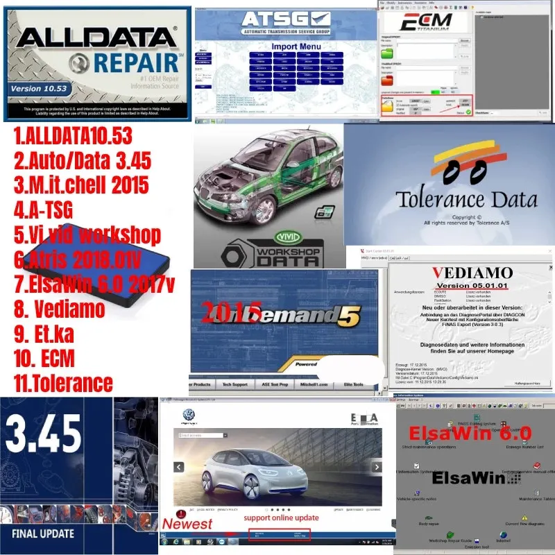 2021 Alldata + Mit.chell Auto.Data ATSG Vivid мастерская Atris elsawin vidiamo Et.ka ECM программное обеспечение