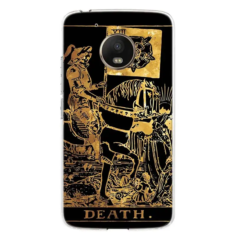 Death Tarot Cover Phone Case For Motorola Moto G7 G6 G5S G5 E4 Plus G4 E5 Play Power EU Gift Fit Patterned Coque