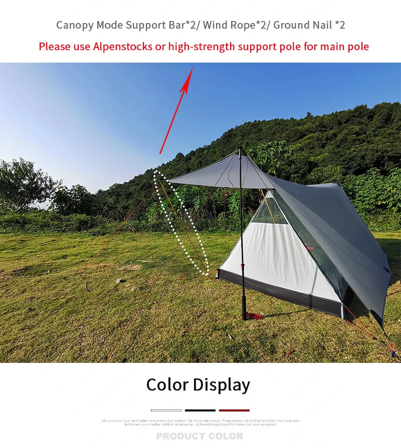 3F UL GEAR Tent 20D double-sided silicone Ultralight 2 Persons Hiking Camping Tent Outdoor 3 Season Sunshade Sun Shelter Tent 13