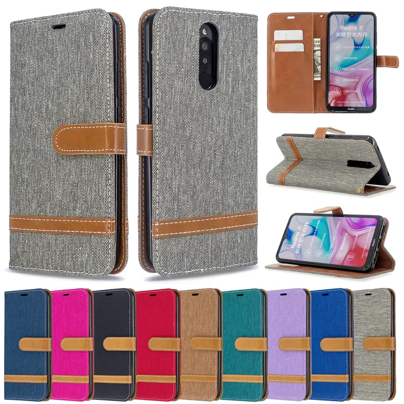 Чехол книжка из искусственной кожи для Xiaomi Redmi 8 8A с подставкой|Бамперы| |
