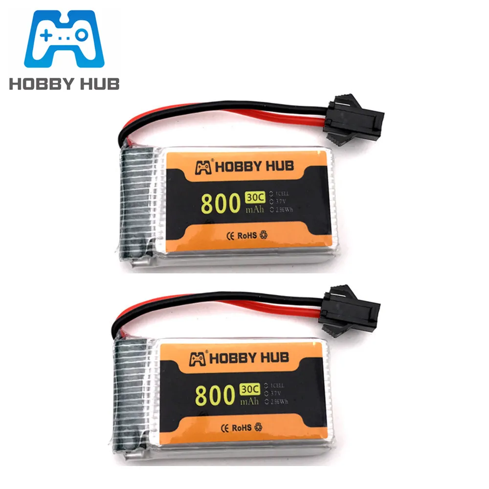 

Концентратор Hobby 3,7 в 800 мА · ч, литий-полимерный аккумулятор для радиоуправляемого дрона, квадрокоптера, запасные части, аккумулятор 902540 3,7 в, 30C с разъемом SM, 2 шт.