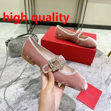 Luxury brand new fashion loafers women's flat shoes beautiful rhinestone mary jane shoes female dating ballet shoes
