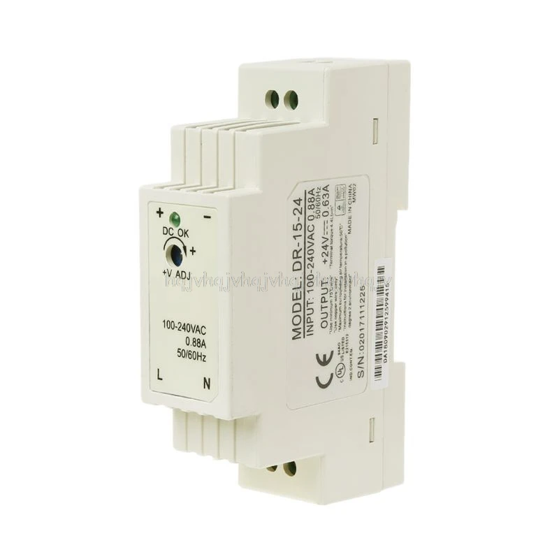 24V DR-15W промышленные din-рейку импульсный Питание 5V 12V 15V 24V N02 19; Прямая поставка - Цвет: 24V
