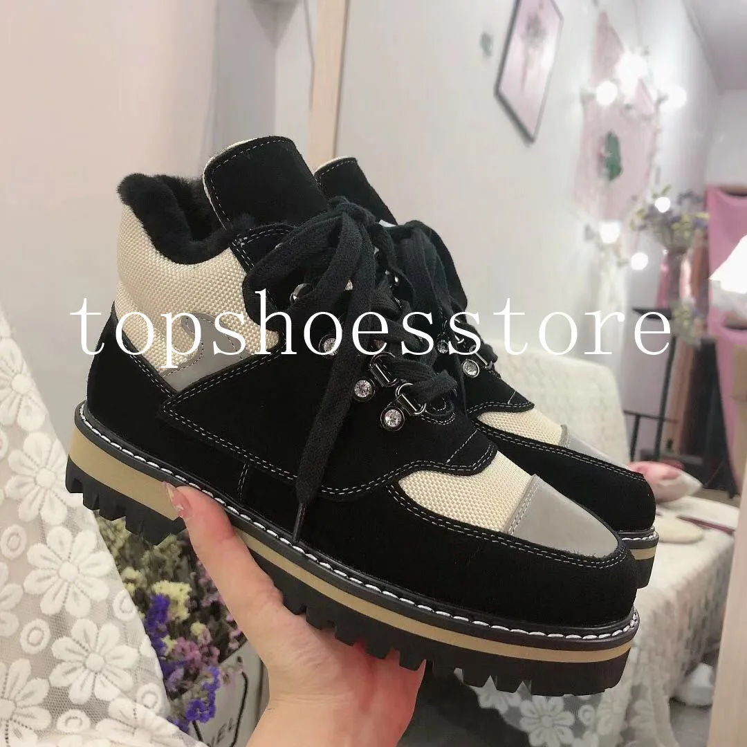 

women boots genuine leather fur winter motorcycle platform shoes 2019 new brand design ankle vintage shoes lace up shoes woman