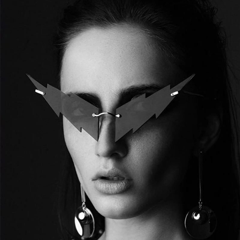 

2020 fashion cat eye funny sunglasses colorful cool sunglasses female lightning personality concave shape party sunglasses