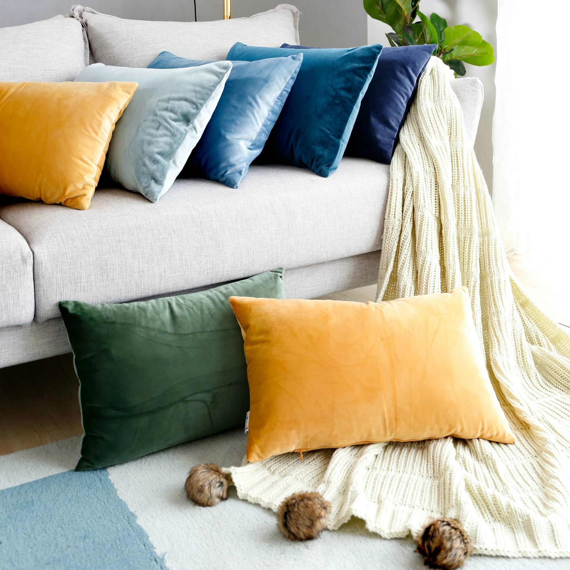 

Furniture Adornment Cushion Cover Color Velvet Waist Pillow Cover Sofa Cushion Slipcover Slip Cover decoration home throw