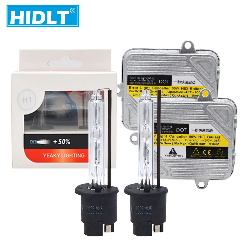 HIDLT DC 12V Car Light Xenon HID Kit 55W Electronic Slim HID Ballast With 35W Yeaky HID H1 H3 H7 H11 D2H Xenon Bulb 4500K 5500K