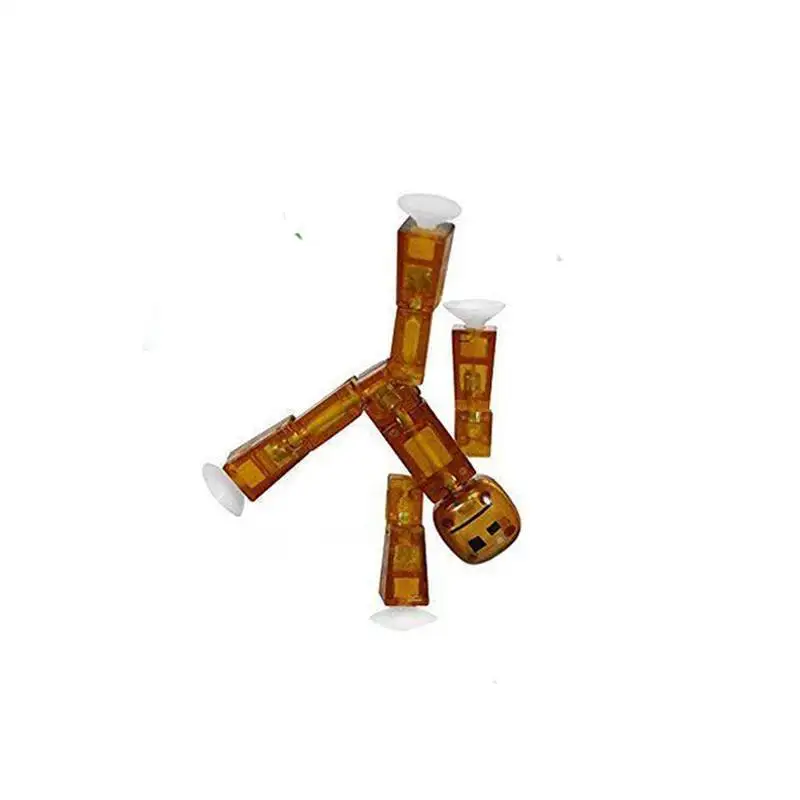 1PC Cute Sticky Animal Robot Sucker Suction Cup Funny Deformable Stick Bot Action Figure Toys
