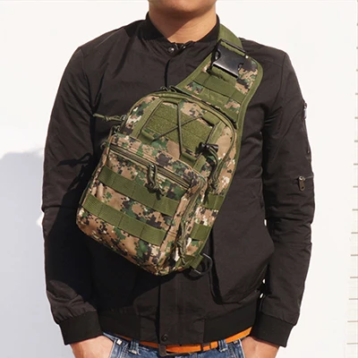 Тактическая нагрудная сумка мужская Спортивная охотничья походная сумка через плечо большой емкости водостойкий износостойкий сумки через плечо - Цвет: Jungle Digital
