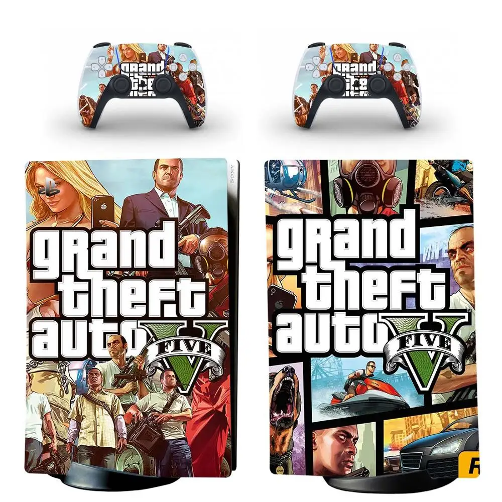Grand Theft Auto V GTA 5 PS5 Digital Edition Skin Sticker Decal Cover for PlayStation 5 Console and Controllers PS5 Skin Sticker 