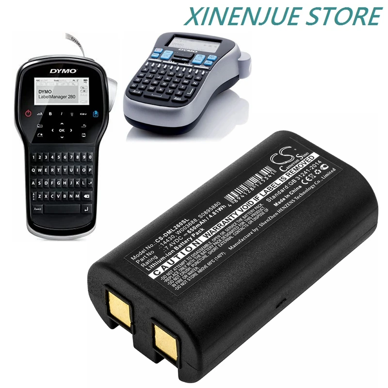 Портативный аккумулятор для принтера 7 4 V/650mAh S0915380 1758458 14430 W003688 S0895880 DYMO LabelManager