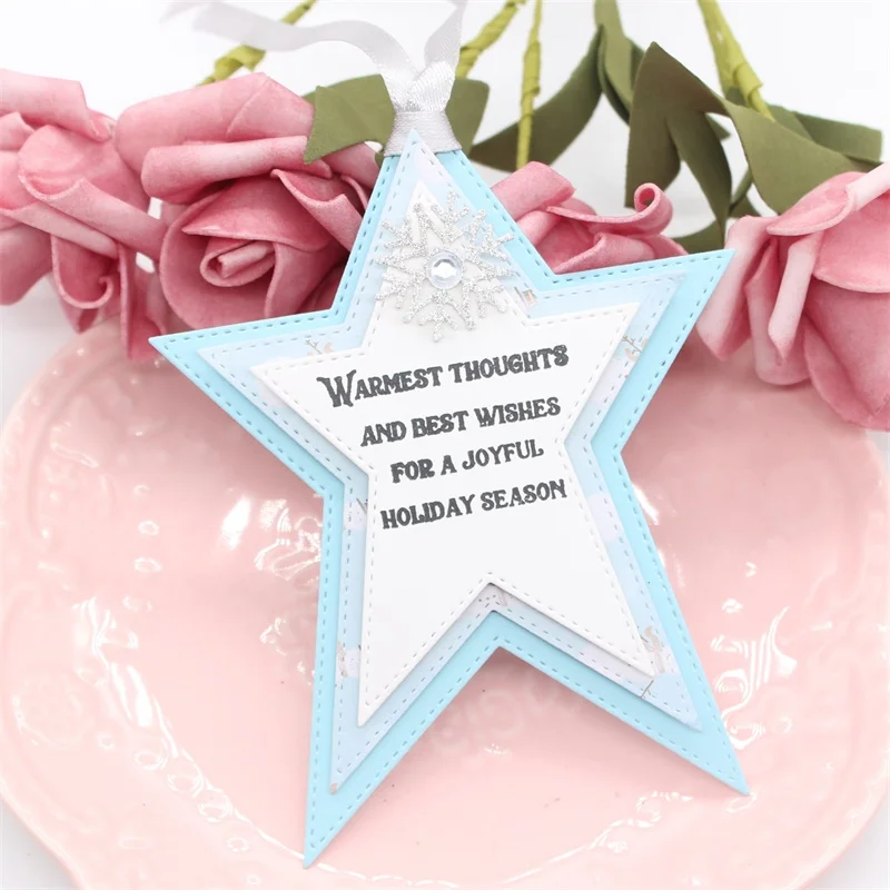 KSCRAFT Primitive Stitched Stars Metal Cutting Dies Stencils for DIY Scrapbooking/photo album Decorative Embossing Paper Cards