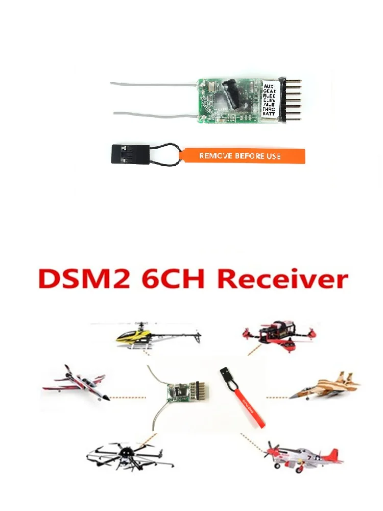 Ricevitore IRangeX RM601 2.4G 6CH DSM2 DSMX Per Spektrum DX6i/DX8/DX9 E JR - Foto 6