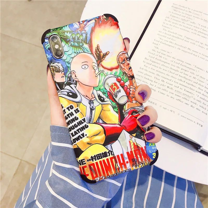 

Cartoon Anime Boy Phone Case For iphone XS Max XR X Case For iphone 6 6s 7 8 plus Back Cover Funny Painting Soft Matte Cases