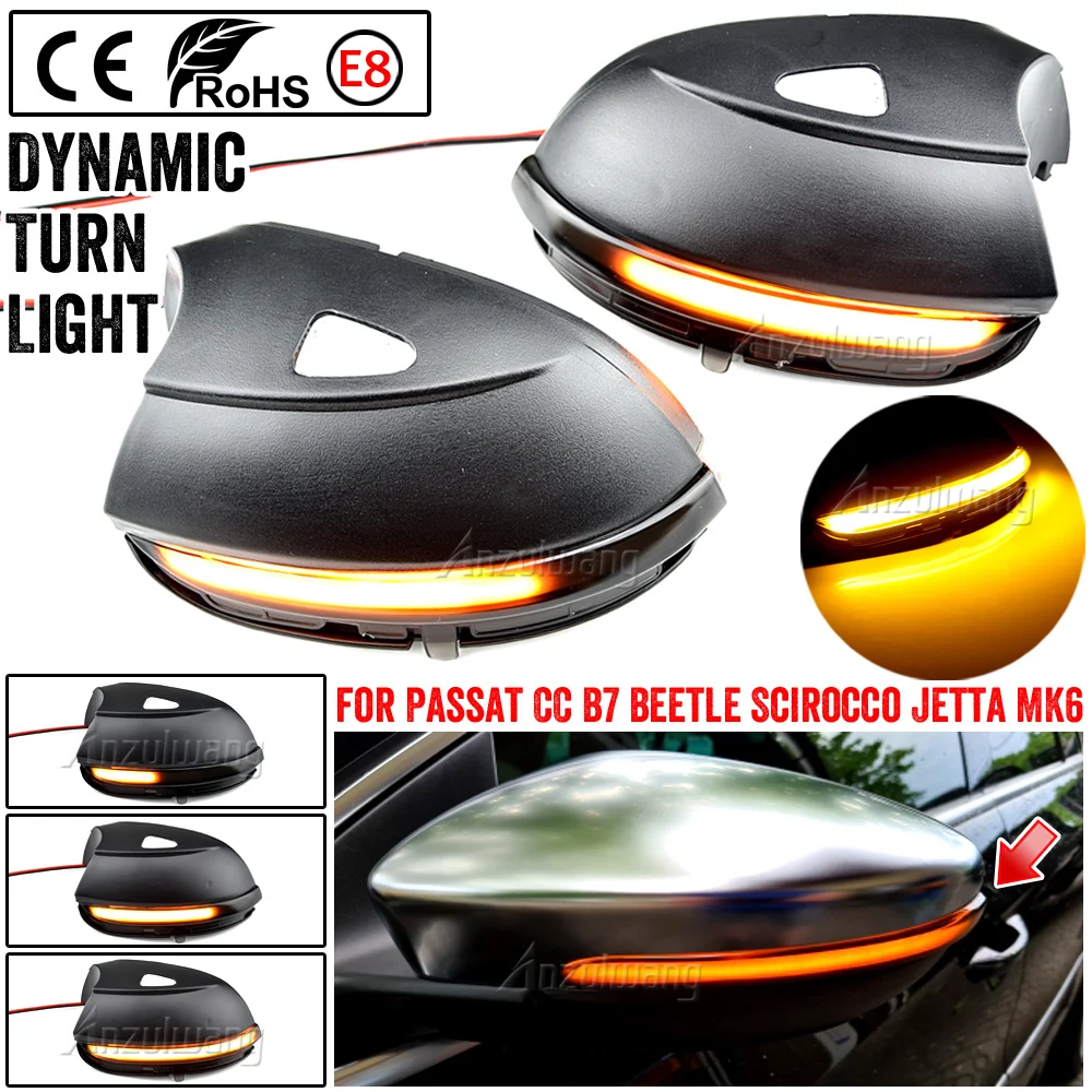 

LED Side Wing Rearview Mirror Indicator Blinker Repeater Dynamic Turn Signal Light For VW Passat B7 CC Scirocco Jetta MK6 EOS