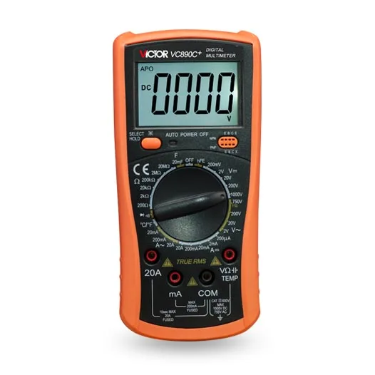 VICTOR VC890C+ VC890D цифровой мультиметр True RMS конденсатор 2000 мкФ 20A AC DC Напряжение Ток Емкость тестер метр подсветка - Цвет: VC890C