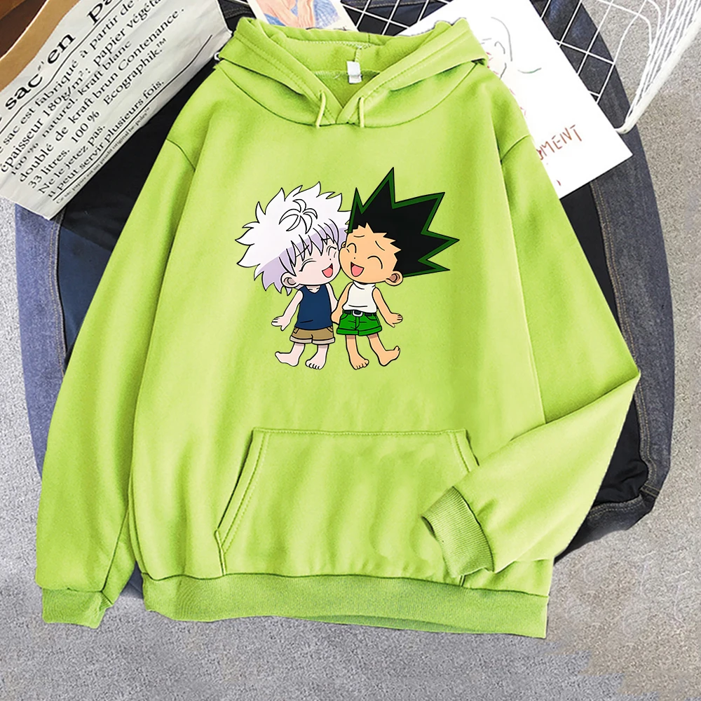 

Японские Аниме толстовки женские Hunter X Hunter графические свитшоты Kawaii Killua and Gon уличная одежда женские эстетические Харадзюку Топы