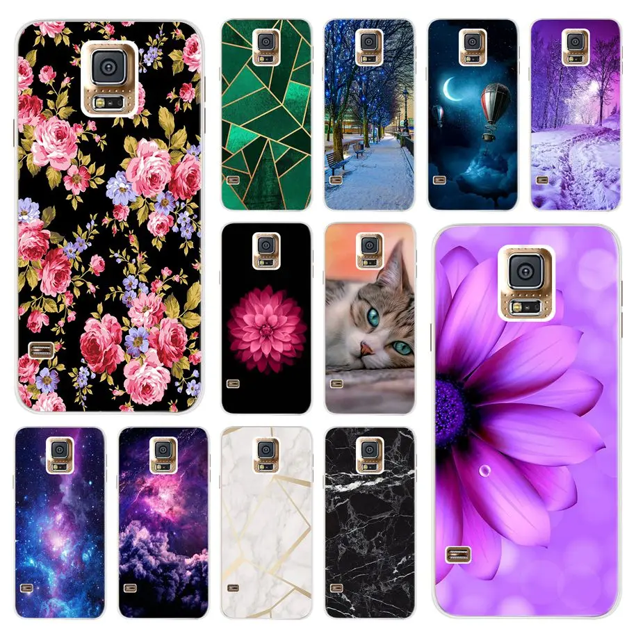 Per Samsung Galaxy S5 I9600 Custodia Tpu Cover Posteriore Fiore Custodia Per Telefono Per Samsung S5 G900F Silicone Morbido Coque Su Samsung S5 Neo Ba