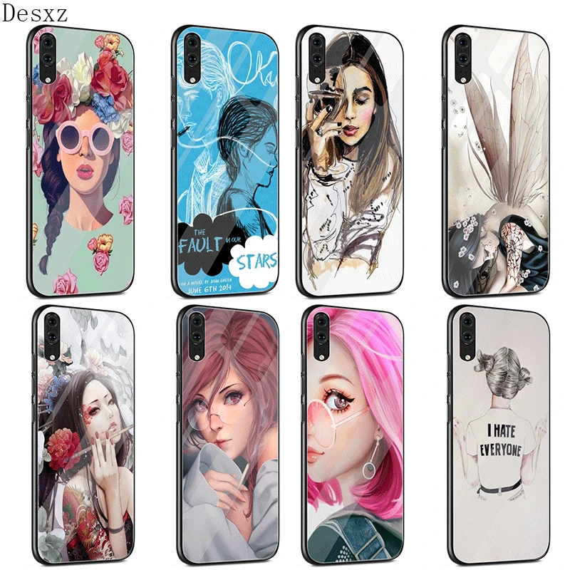 Стеклянный Чехол для мобильного телефона с винным стеклом huawei P30 P20 P Smart P10 Y6 7A Y9 Honor