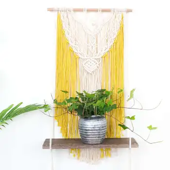 

Nordic Macrame Woven Tapestry Boho Chic Bohemian Wall Hanging Home Decoration Crafts Cotton Rope Woven Indoor Art Room Decortion