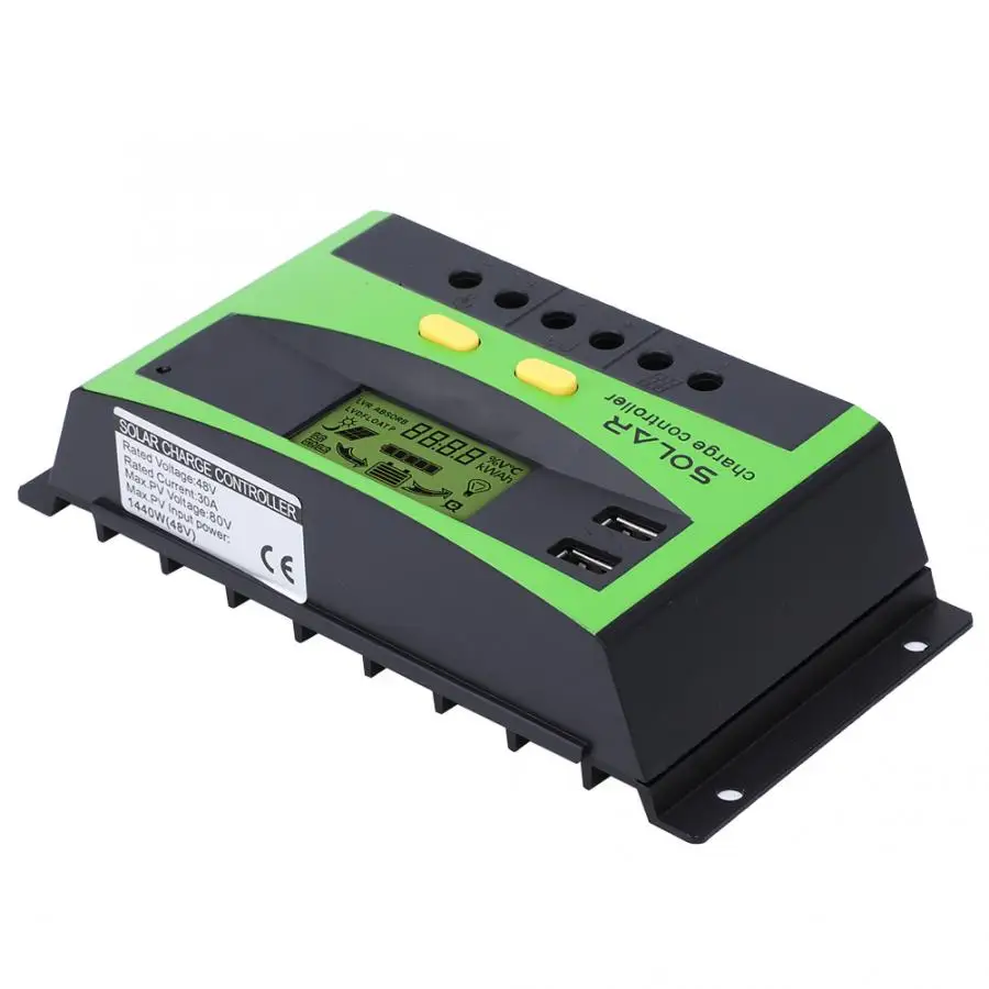 30A 48V солнечный регулятор заряда IP32 PWM контроллер солнечной зарядки 28-10AWG Регулятор солнечной панели