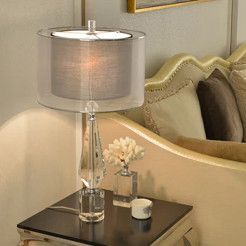 

Modern Luxury LED Table Lamp Nordic K9 Crystal Table Lights Bedroom Bedside Lamps Indoor Home Decor Deck Lamp Lights Fixtures