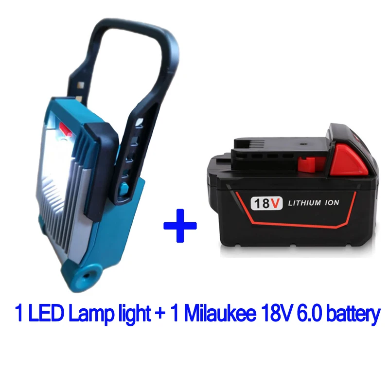Для Milwaukee для Bosch 18 в 20 в литий-ионная батарея, электрический инструмент, часть для украшения дома, строительный светодиодный светильник для работы M18