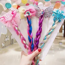 Simple Kid Elastic Hair Band Rubber Band Hair Accessories Kids Wig Headband Girls Twist Braid Rope Headdress Child Gift