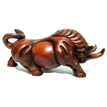 

Y7133 - 2'' Hand Carved Boxwood Netsuke: Strong Buffalo Ox