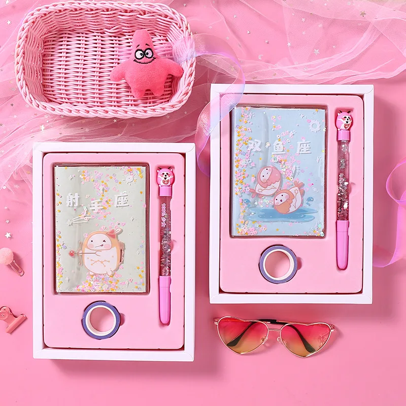 Ручка в виде сердца для девочек, набор книг, хипстер, китайский ежедневник зодиака, милый онлайн, записная книжка для студентов-знаменитостей