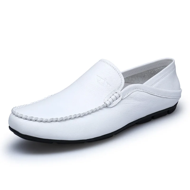 

City Solid Color Delicacy Men's Driving Shoes Breathable Anti-slip Folding MEN'S SHOES Driving First Layer of Leather Amma Gold