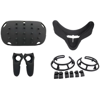 

4 in 1 360° Full Body Silicone Protective Cover Case Frame Face Mask for Oculus Quest Head Cover Controller Grip