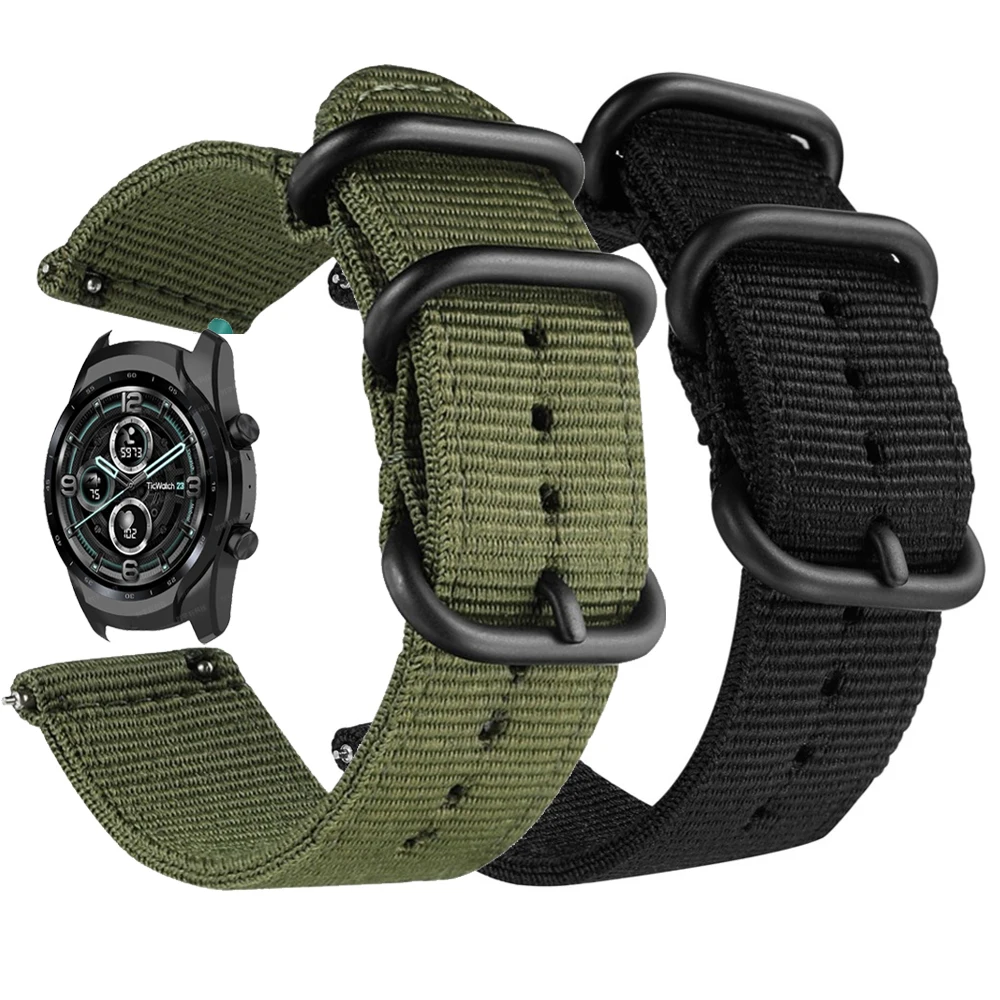 Ремешок нейлоновый для Ticwatch GTX спортивный браслет смарт-часов Pro 3 GPS/2020/2019/E2/S2 22 мм |