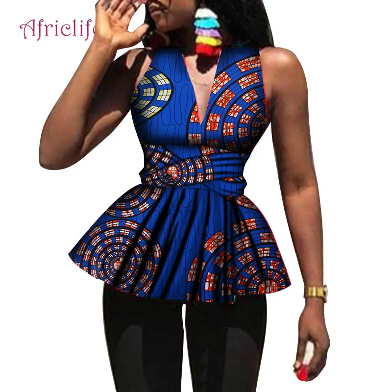 Дашики африканская женская одежда Bazin Riche модный элегантный макси-топ с круглым вырезом Анкара африканская верхняя одежда на заказ WY4034 - Цвет: 19