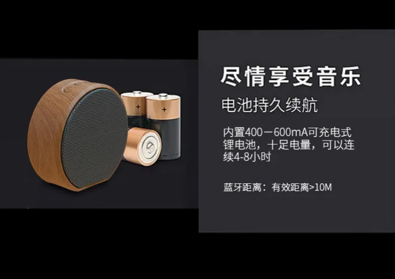 Портативный Bluetooth динамик Ретро A60 беспроводная карта сабвуфер древесины аудио