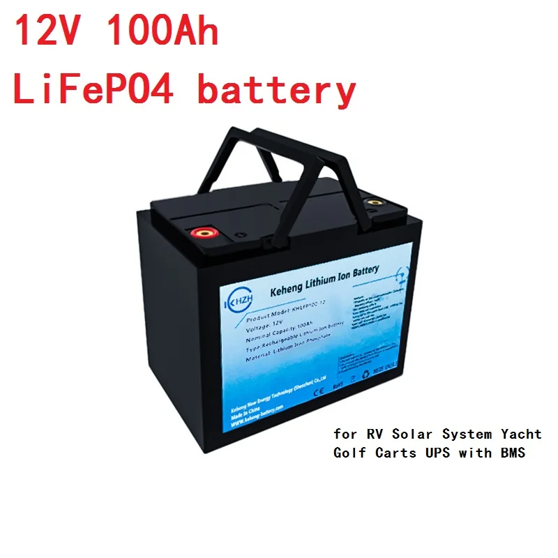

12.8v lifepo4 battery 12V 100Ah lithium Ion battery packs for RV Solar System Yacht Golf Carts UPS with BMS