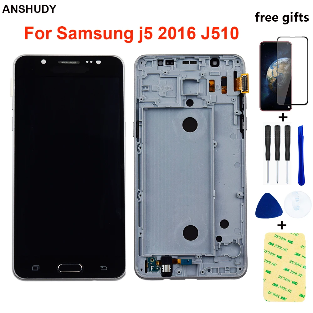 Для samsung Galaxy j5 2016 Дисплей Сенсорный экран дигитайзер в сборе для J510F ЖК дисплей 510FN