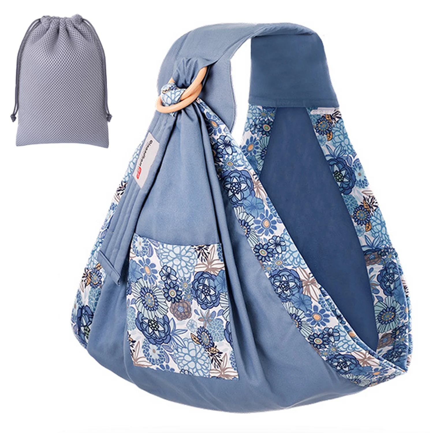 Портативный Регулируемый набор носков до лодыжек слинг с сумкой для хранения для новорожденных младенцев все сезоны - Цвет: Blue