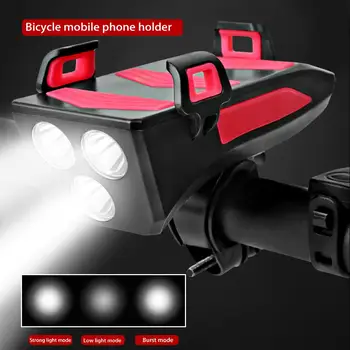 

130 Decibels Bicycle Mobile Phone Holder Anti-slip Stable USB Power Bank Rack Holder Bike Headlight Suppot Bracket
