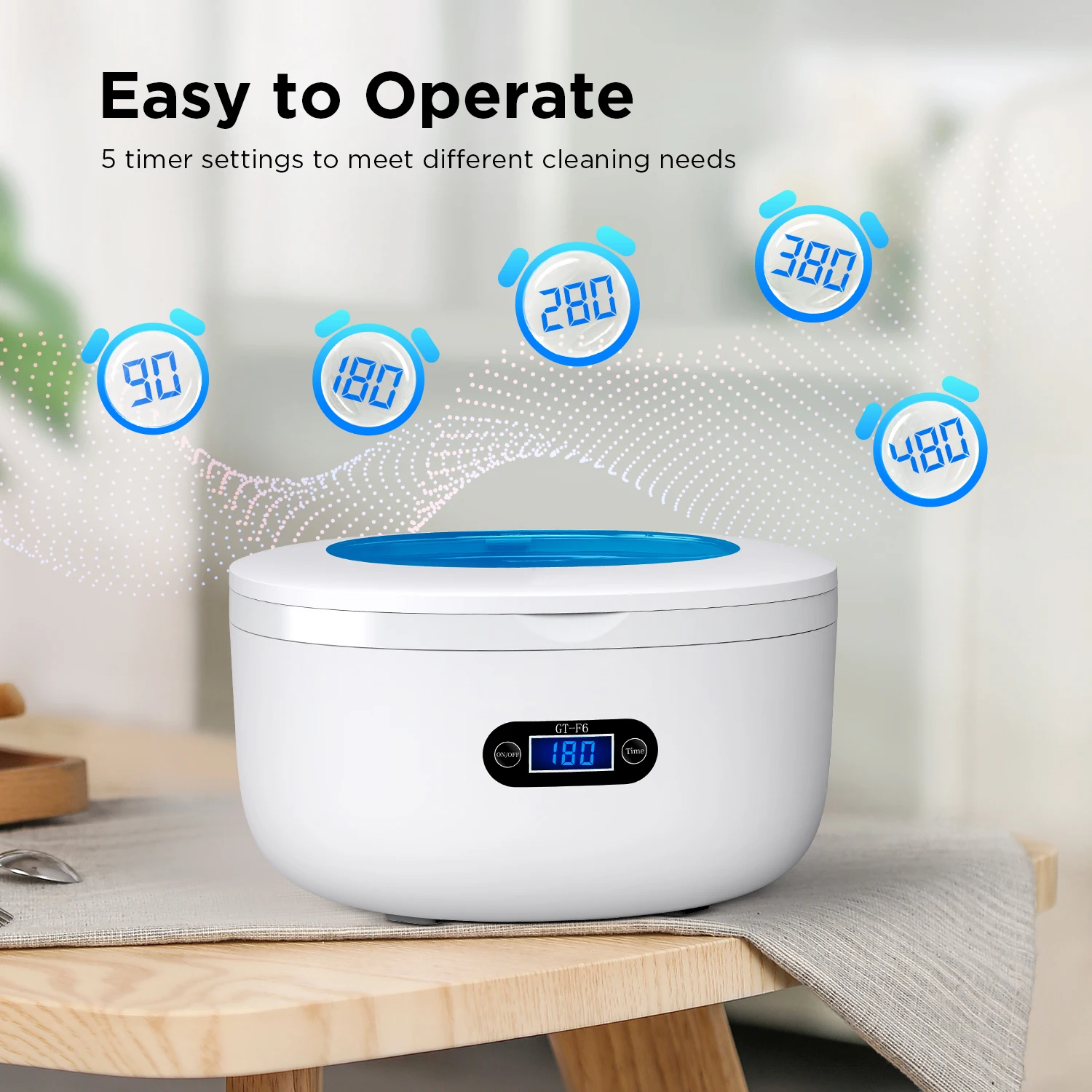 Ultrasonic Cleaner Portable 40000Hz High Frequency Vibration Cleaning