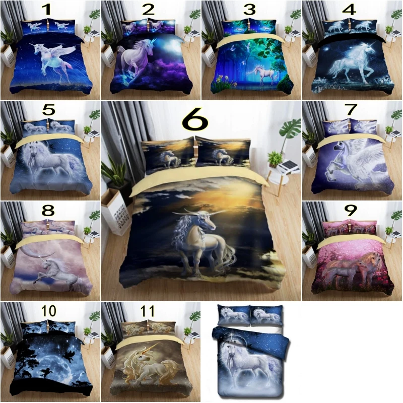 

Disney Cartoon Unicorn 3D Digital Printing Bedding Sets 3Pcs Kids Duvet Cover Pillowcase for Children Boys Girls 1.2m-2.0m Bed