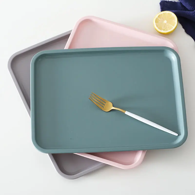 Nordic Multifunctional Creative Household Rectangular Plastic Tray Storage Tray Kitchenware Household Fruit Dessert Tray