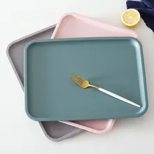 Nordic Multifunctional Creative Household Rectangular Plastic Tray Storage Tray Kitchenware Household Fruit Dessert Tray