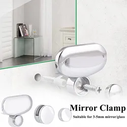 Support de verre en alliage de Zinc, 4 pièces, pince à miroir, antidérapant, accessoires fixes pour la maison, lunettes fixes, pièces d'outils 